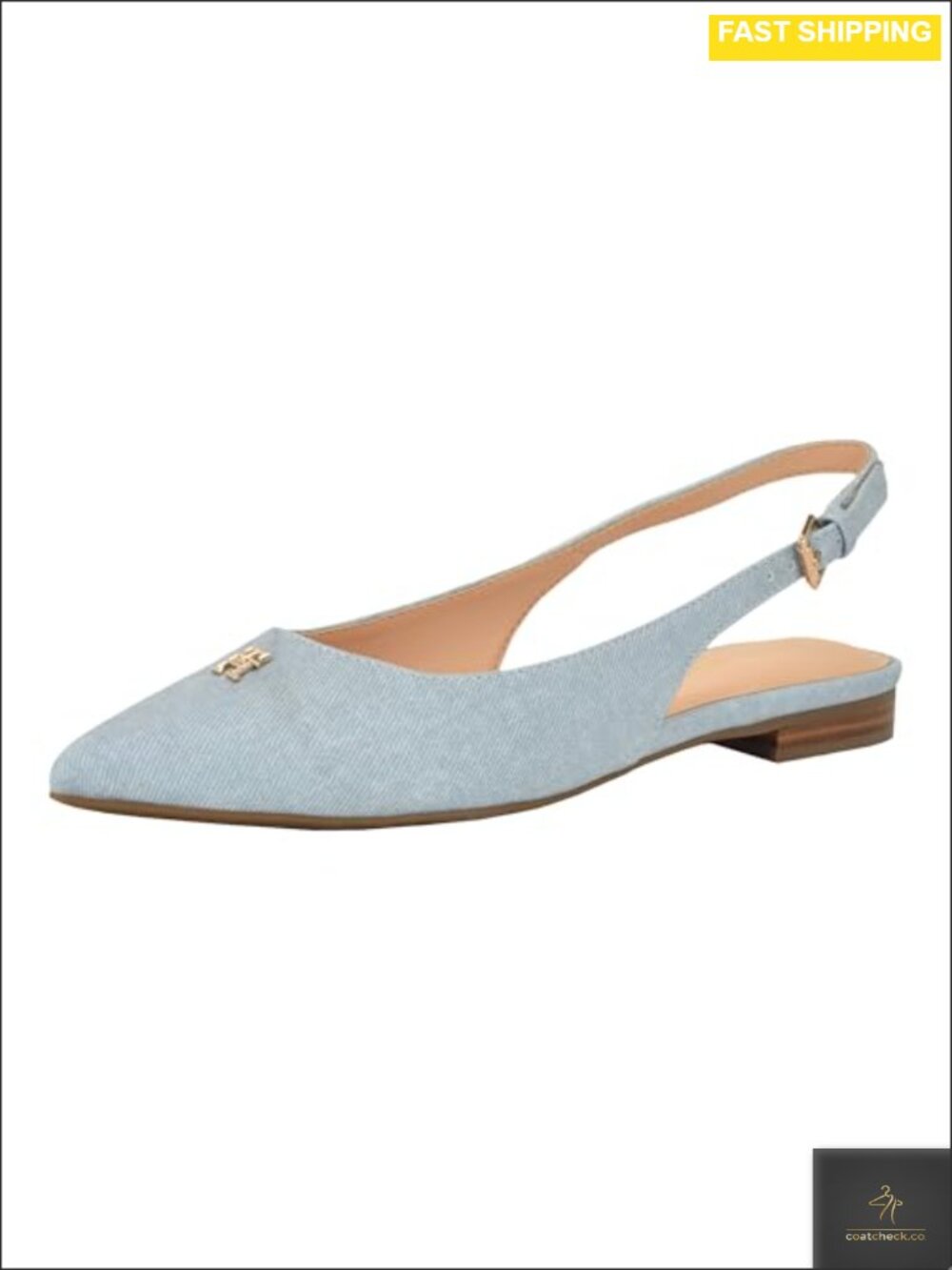 Slip-On Pointed Toe Block Heel Slingback Flats Casual Evening Shoes